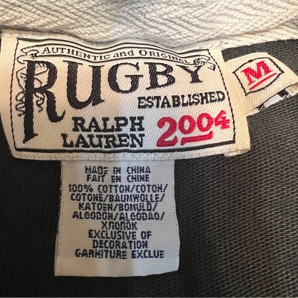 Ralph Lauren Rugby Shirt Womens Medium Polo 2004 Y2K Patch Embroidered RL VTG - Picture 5 of 13